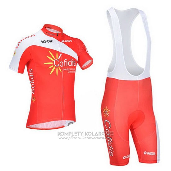 2013 Odziez Rowerowa Cofidis Czerwony Krotkie Rekawy i Rowerowe Szelkach